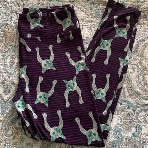 Lularoe Stiped Cats Leggings